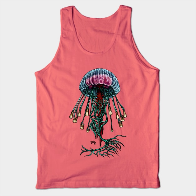 Vagus Nerve Jellyfish & Teeth! Tank Top by FreyStrandDraws